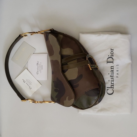 Y2K Rare Dior Camouflage Saddlebag - Picture 2 of 16